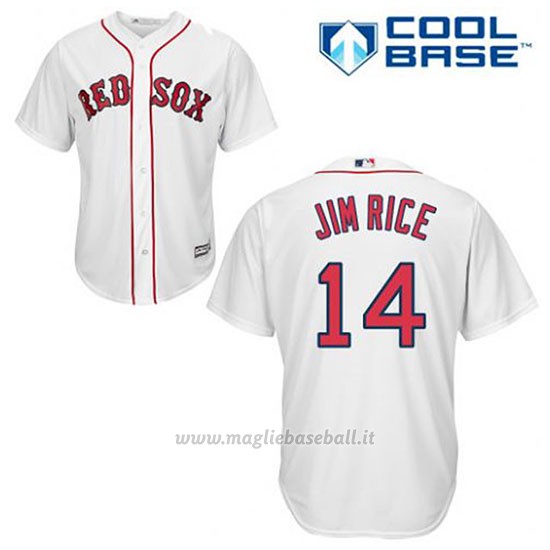 Maglia Baseball Uomo Boston Red Sox 14 Jim Rice Bianco 1ªCool Base